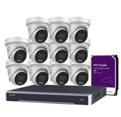*NEW Hikvision 8MP ColorVu CCTV Kit – 16-Channel 8K NVR DS-7616NI-M2/16P + 16x DS-2CD2387G3-LIS2UY/SL (L)(RB) Cameras, Hybrid Light, Audio, HDD, ANZ Certified