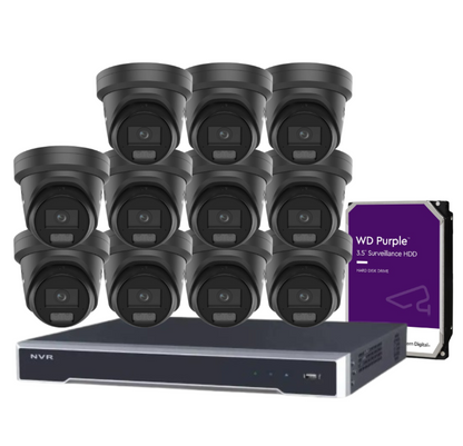 Hikvision 16-Channel 6MP CCTV Kit with ColorVu Smart Cameras, 8K PoE NVR, Hybrid Light, Audio & Alarm – White/Black (DS-2CD2367G3-LIS2UY/SL-2)