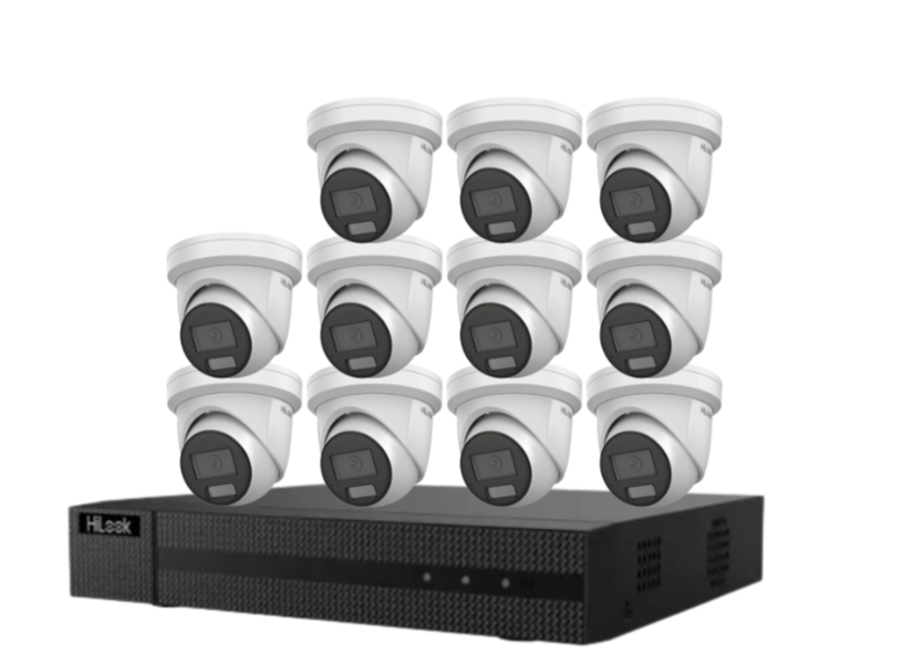 HiLook IPC-T282H-MU  (REPLACED BY T381H)  8MP AI Fixed Turret Network CCTV Camera 4K Kit – Up to 16 Cameras + 16CH PoE 4K Recorder + HDD