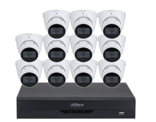 Dahua x16 4MP AI CCTV Kit with 16-Channel WizSense NVR, Vari-Focal Eyeball Cameras + Dual HDD Support – IPC-HDW3441T-ZAS + NVR4216-16P-AI/ANZ