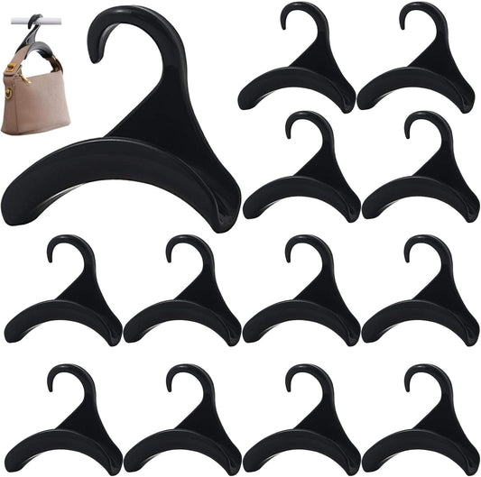 Black acrylic keychain organizer hangers, 12-pack with curved hooks