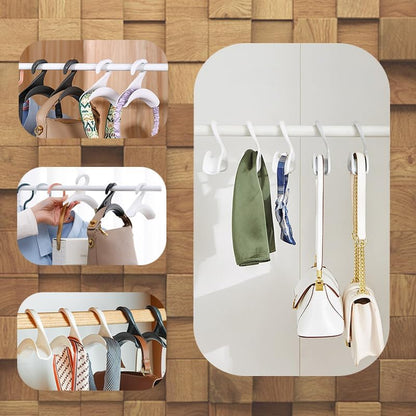 12 Pack Acrylic Keychain Organizer Black Space Saving Cabinet Hanger
