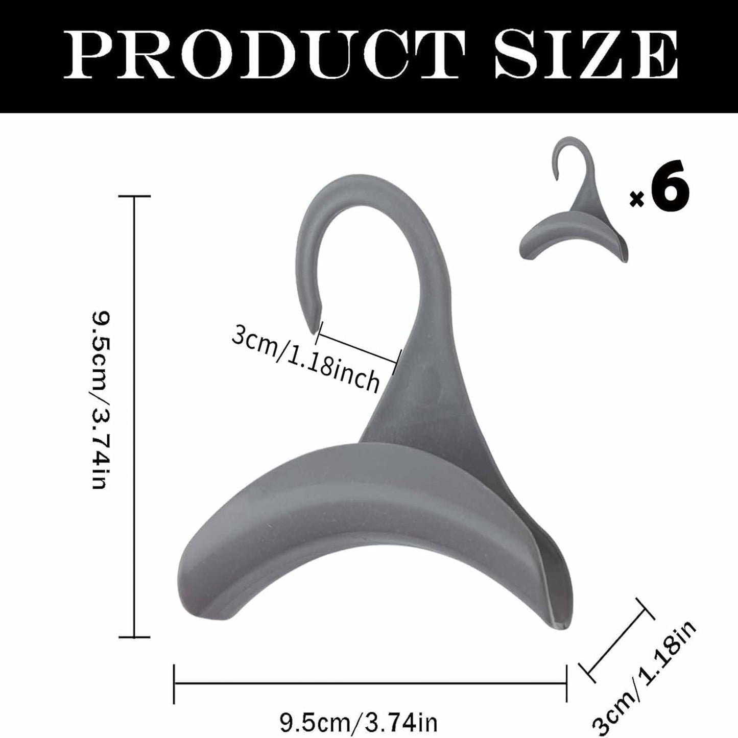 12 Pack Multi-functional Grey Clothes Hangers Space Saving Wardrobe Organisers