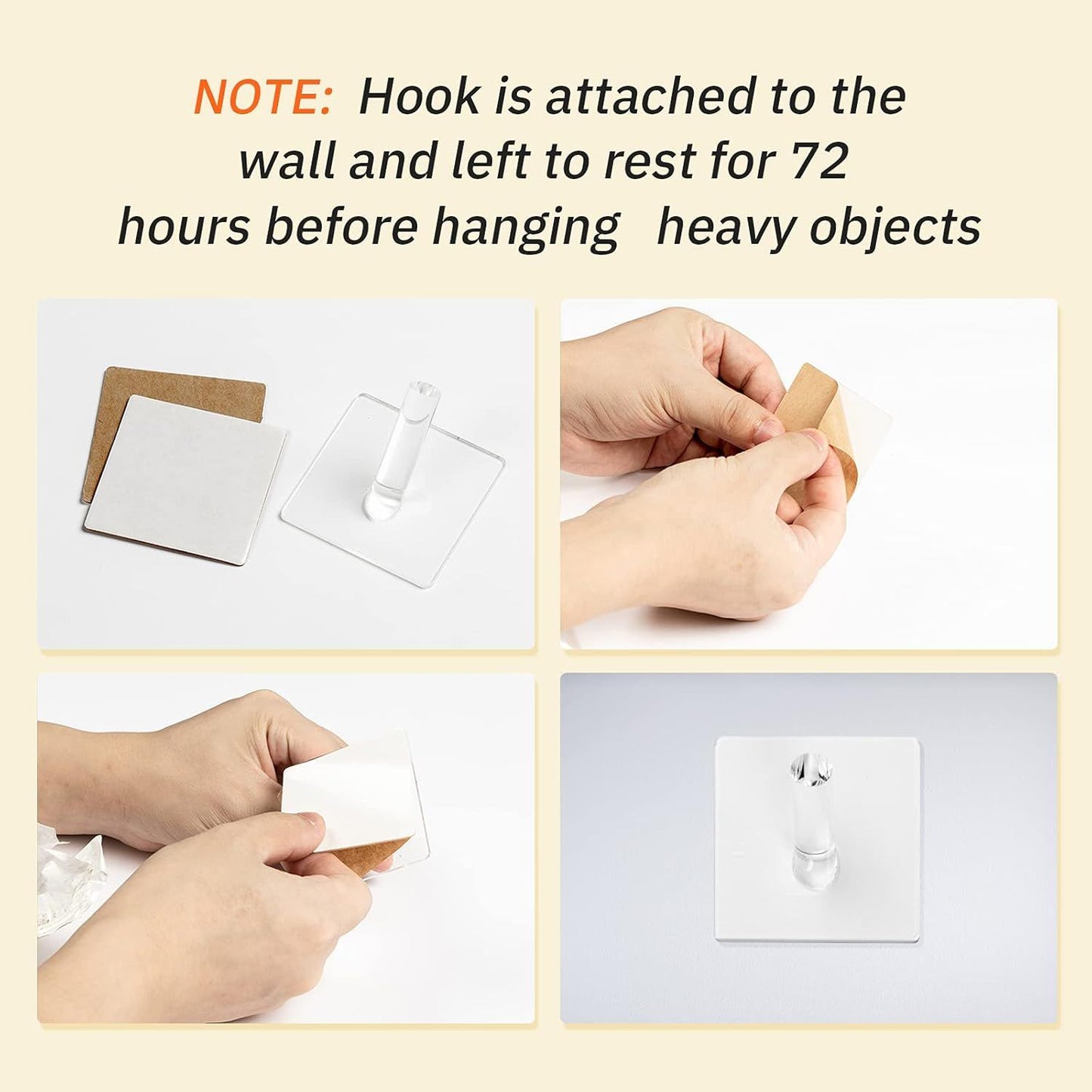 12 Pieces Acrylic Wall Mounted Coat Hooks Hat Rack Robe Single Organizer Adhesive Clear Wall Hook Decorative or Clothes, Hat, Towels Hanger(Clear)