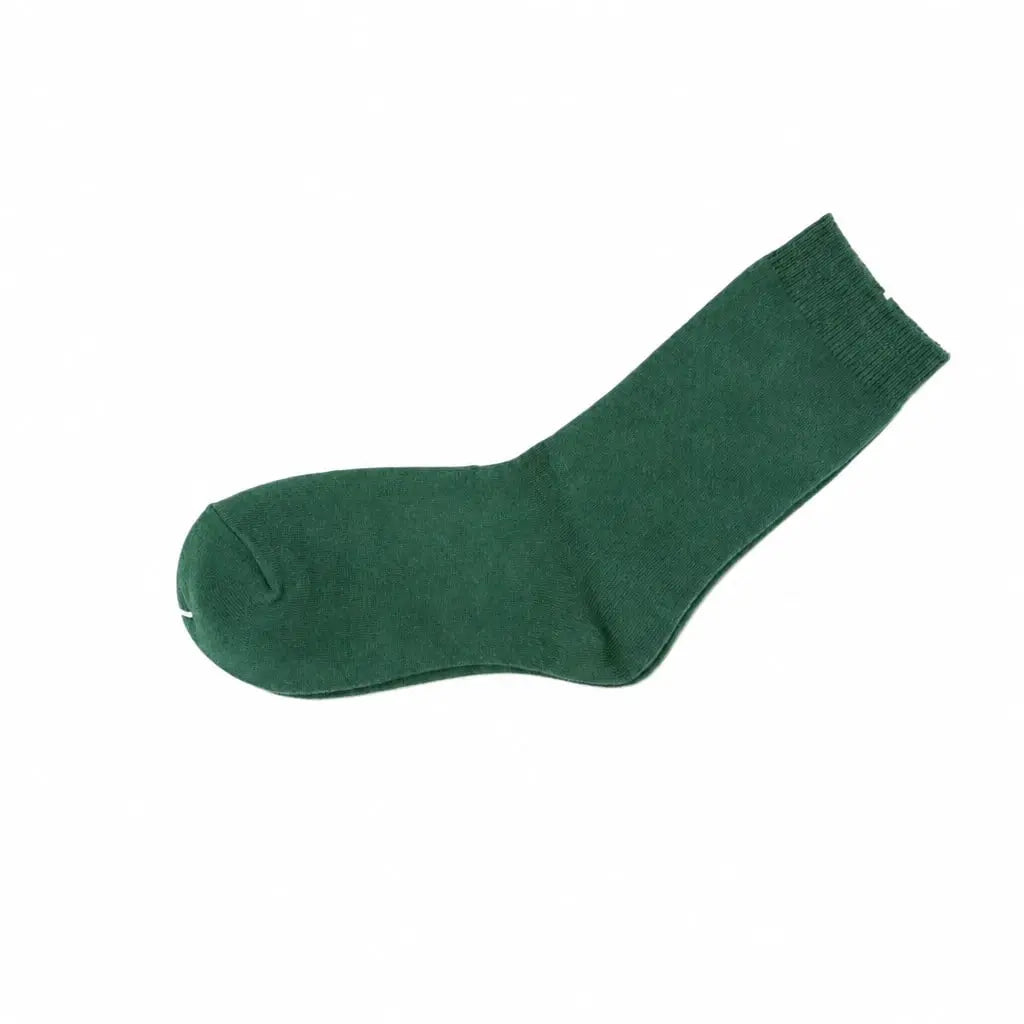 12 Pairs Green Premium Cotton School Socks