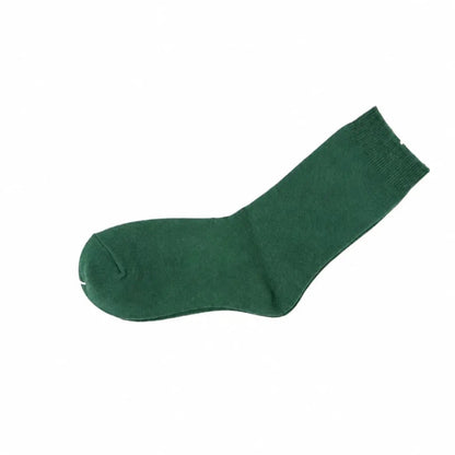 12 Pairs Green Premium Cotton School Socks