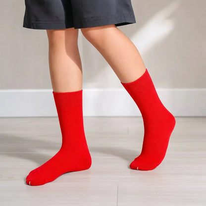 12 Pairs Red Premium Cotton School Socks