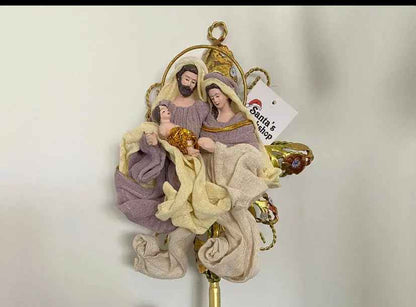 12.75" (32cm) Holy Family Christmas Tree Topper – Religious Nativity Ornament, Christian Christmas Tree Decoration & Holiday Home Decor ✨
