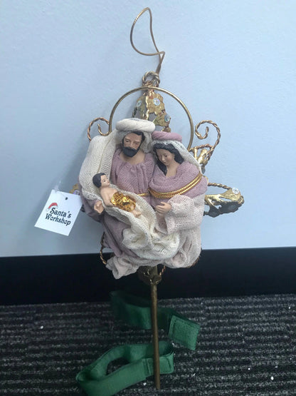 12.75" (32cm) Holy Family Christmas Tree Topper – Religious Nativity Ornament, Christian Christmas Tree Decoration & Holiday Home Decor ✨