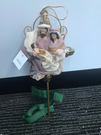 12.75" (32cm) Holy Family Christmas Tree Topper – Religious Nativity Ornament, Christian Christmas Tree Decoration & Holiday Home Decor ✨