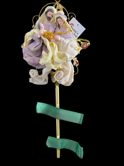12.75" (32cm) Holy Family Christmas Tree Topper – Religious Nativity Ornament, Christian Christmas Tree Decoration & Holiday Home Decor ✨