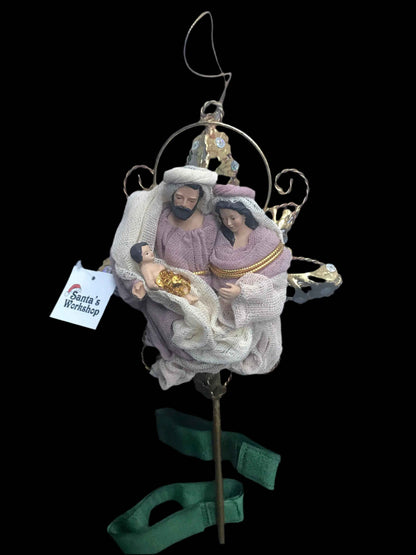 12.75" (32cm) Holy Family Christmas Tree Topper – Religious Nativity Ornament, Christian Christmas Tree Decoration & Holiday Home Decor ✨