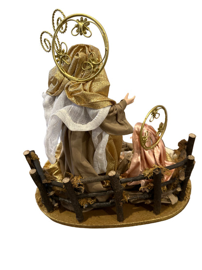 ⭐ 30cm Christmas Nativity Ornament – Holy Family with Barn Animals, One-Piece Religious Christian Christmas Decoration ⭐