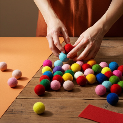 2.2 cm Handmade Wool Felt Balls