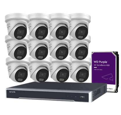 *NEW Hikvision 8MP ColorVu CCTV Kit – 16-Channel 8K NVR DS-7616NI-M2/16P + 16x DS-2CD2387G3-LIS2UY/SL (L)(RB) Cameras, Hybrid Light, Audio, HDD, ANZ Certified