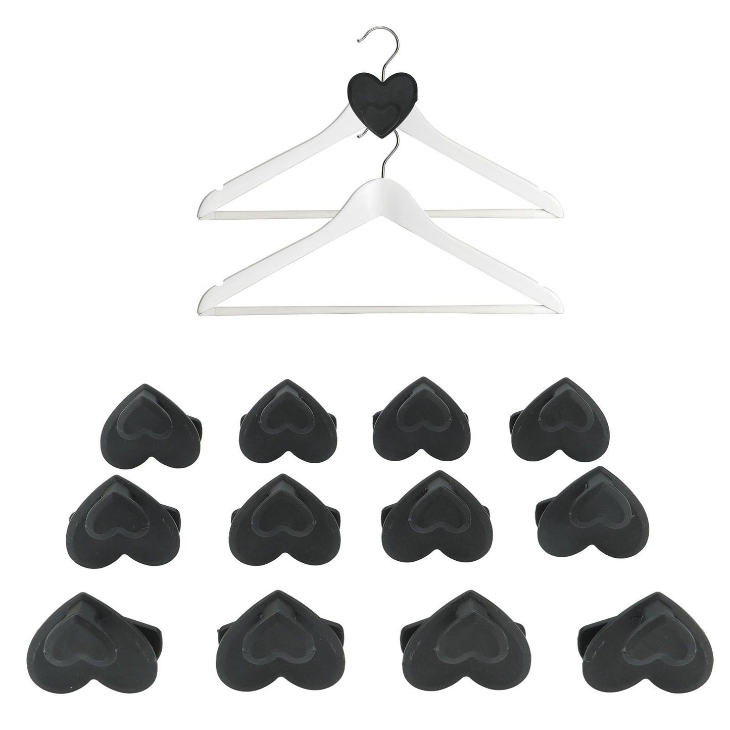 12pcs Clothes Hanger Connector Hooks Hanger Connecting Hooks Multifunctional Wardrobe Drying Hanger Black