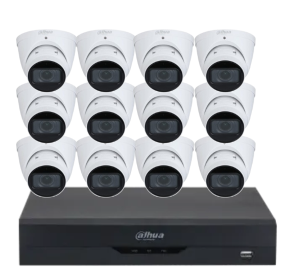 Dahua x16 4MP AI CCTV Kit with 16-Channel WizSense NVR, Vari-Focal Eyeball Cameras + Dual HDD Support – IPC-HDW3441T-ZAS + NVR4216-16P-AI/ANZ
