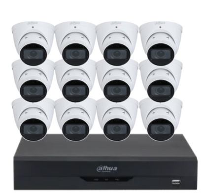 Dahua x16 4MP AI CCTV Kit with 16-Channel WizSense NVR, Vari-Focal Eyeball Cameras + Dual HDD Support – IPC-HDW3441T-ZAS + NVR4216-16P-AI/ANZ