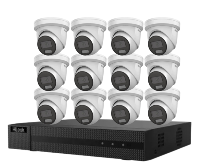 HiLook IPC-T282H-MU  (REPLACED BY T381H)  8MP AI Fixed Turret Network CCTV Camera 4K Kit – Up to 16 Cameras + 16CH PoE 4K Recorder + HDD