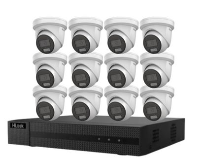 HiLook IPC-T282H-MU  (REPLACED BY T381H)  8MP AI Fixed Turret Network CCTV Camera 4K Kit – Up to 16 Cameras + 16CH PoE 4K Recorder + HDD