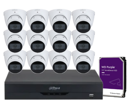 Dahua x16 4MP AI CCTV Kit with 16-Channel WizSense NVR, Vari-Focal Eyeball Cameras + Dual HDD Support – IPC-HDW3441T-ZAS + NVR4216-16P-AI/ANZ