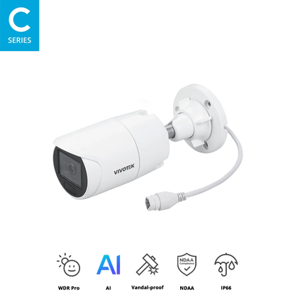 VIVOTEK IB9383-HV 5MP Bullet Network Camera – AI-Powered Smart VCA, WDR Pro, 30fps, IP66 & IK10
