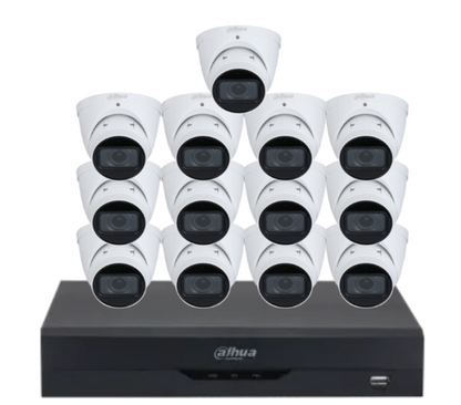Dahua x16 4MP AI CCTV Kit with 16-Channel WizSense NVR, Vari-Focal Eyeball Cameras + Dual HDD Support – IPC-HDW3441T-ZAS + NVR4216-16P-AI/ANZ
