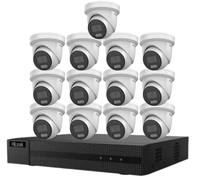 HiLook IPC-T282H-MU  (REPLACED BY T381H)  8MP AI Fixed Turret Network CCTV Camera 4K Kit – Up to 16 Cameras + 16CH PoE 4K Recorder + HDD