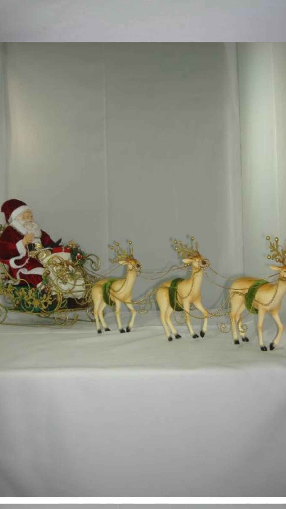 95cm Christmas Santa Claus Sleigh Decoration – Large Santa with Reindeer Display, Festive Christmas Holiday Decor for Christmas Joy