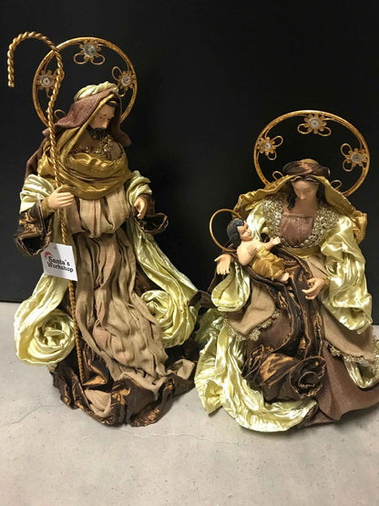 14.25" (38cm) Christmas Holy Family Statue – Religious Nativity Ornament, Christian Christmas Home Décor & Holiday Display
