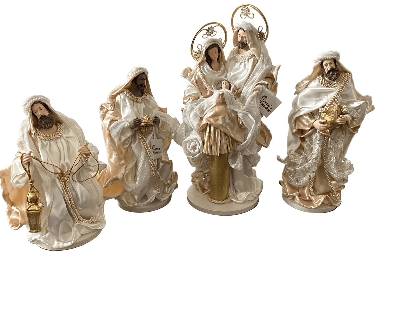 14.75" (38CM) Handmade Christmas Nativity Set – Holy Family & 3 Wise Men Figurines, Religious Christian Home Decor, Nativity Scene Holiday Gifts