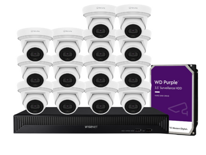 Hanwha Vision x16 8MP AI Dual Light CCTV Kit – 16 Cameras with 16CH NVR & HDD HV-QNE-C9013RL