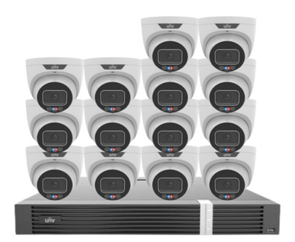Uniview 8MP CCTV Kit – Up to 16 Cameras with 16-Channel AI NVR and HDD (8MP Triguard Series)