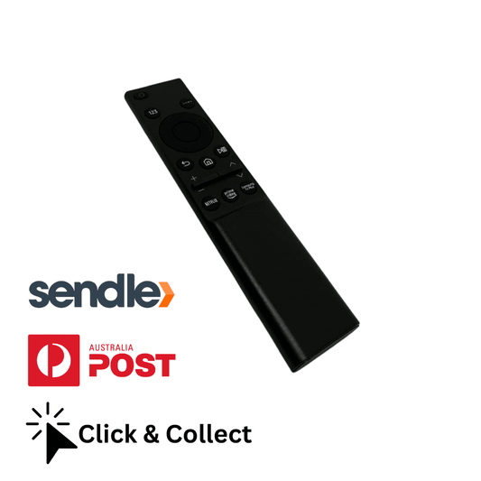 TV remote with circular navigation pad and dark function buttons