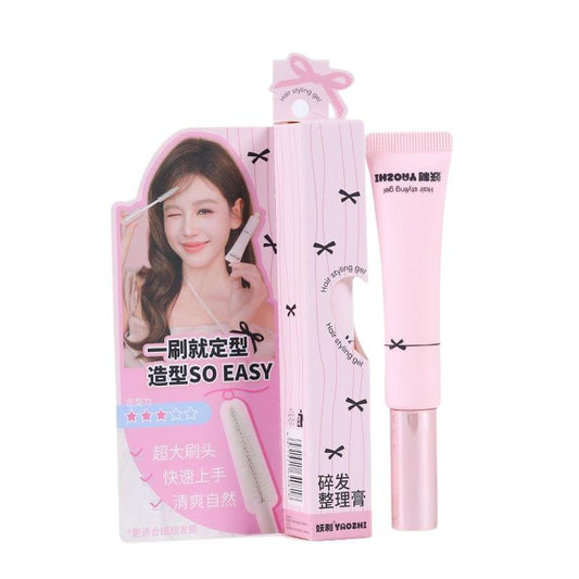 Pink hair edge control wax stick tube with cap and applicator tip