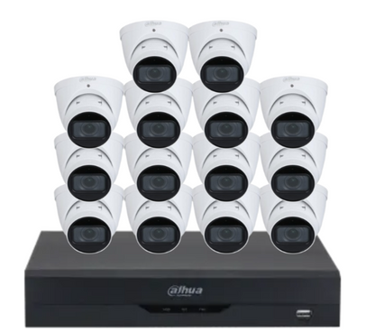 Dahua x16 4MP AI CCTV Kit with 16-Channel WizSense NVR, Vari-Focal Eyeball Cameras + Dual HDD Support – IPC-HDW3441T-ZAS + NVR4216-16P-AI/ANZ