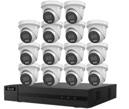 HiLook IPC-T282H-MU  (REPLACED BY T381H)  8MP AI Fixed Turret Network CCTV Camera 4K Kit – Up to 16 Cameras + 16CH PoE 4K Recorder + HDD