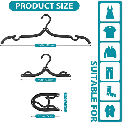 15 Pcs Travel Hangers Portable Foldable Travel Hanger Organizer and 3 Pack Skirt Pants Hangers with Clips