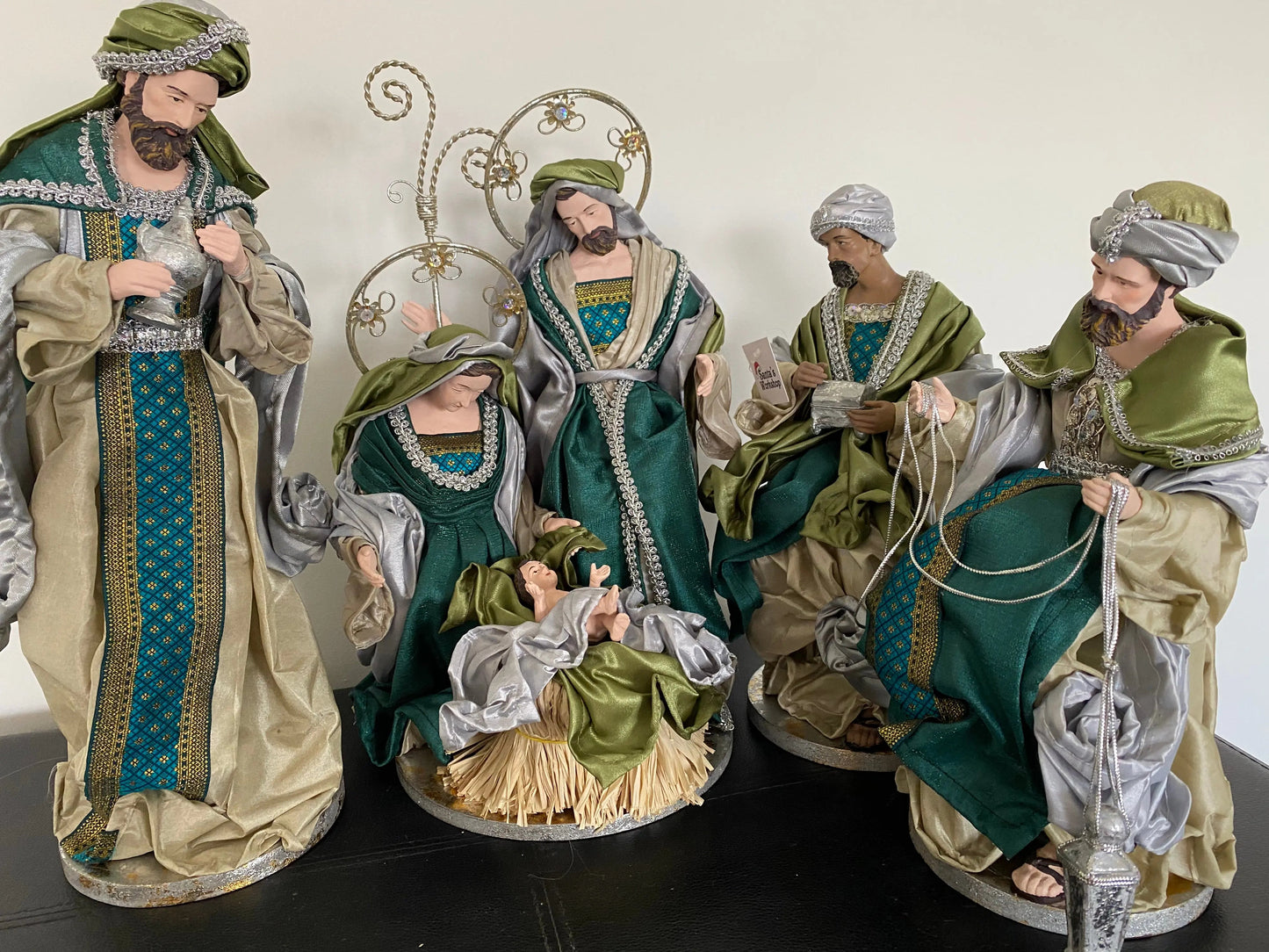 🎄 15.5" (51cm) Handmade Christmas Nativity Set with Angels & Manger Scene – Religious Christian Holiday Home Decor & Christmas Gift ✨