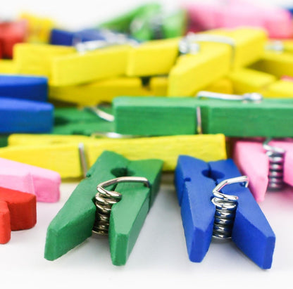 150 Pieces Mini Wall Clips Tapestry for Photo Picture Hanging Craft Office Home Poster Paper Flag Hangers Strong Springs Small Clothes Pin Natural Wooden Clothespins with Line Command