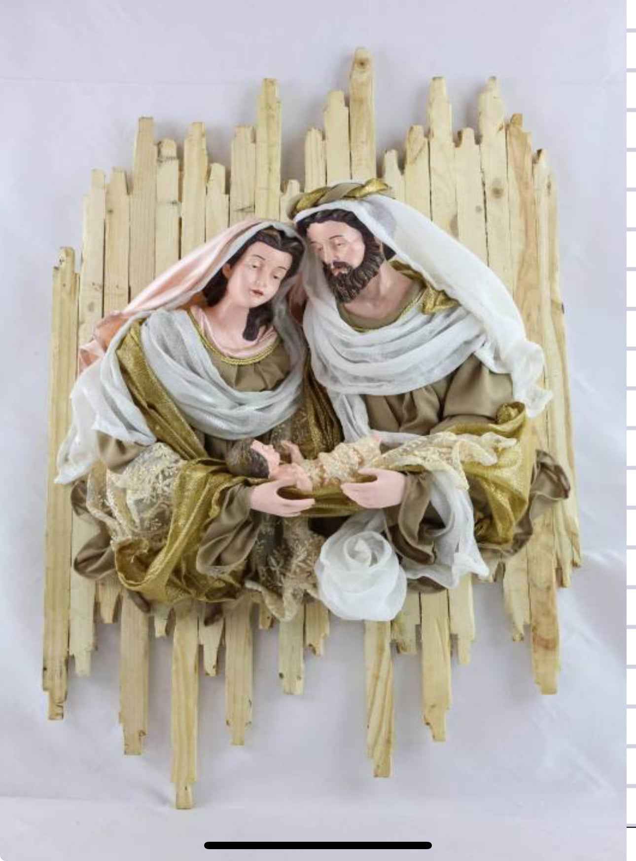 Handmade Christmas Nativity Wreath 78cm – Holy Family Religious Wall Decor, Christian Christmas Door & Home Decoration