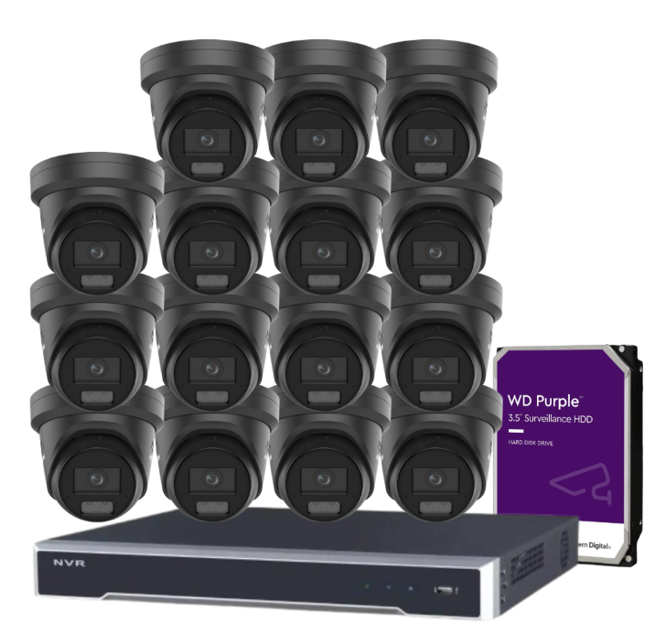 *NEW Hikvision 8MP ColorVu CCTV Kit – 16-Channel 8K NVR DS-7616NI-M2/16P + 16x DS-2CD2387G3-LIS2UY/SL (L)(RB) Cameras, Hybrid Light, Audio, HDD, ANZ Certified