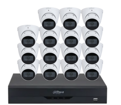 Dahua x16 4MP AI CCTV Kit with 16-Channel WizSense NVR, Vari-Focal Eyeball Cameras + Dual HDD Support – IPC-HDW3441T-ZAS + NVR4216-16P-AI/ANZ