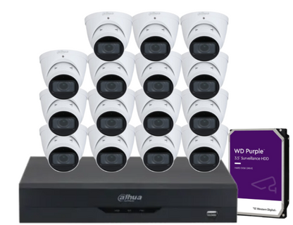 Dahua x16 4MP AI CCTV Kit with 16-Channel WizSense NVR, Vari-Focal Eyeball Cameras + Dual HDD Support – IPC-HDW3441T-ZAS + NVR4216-16P-AI/ANZ