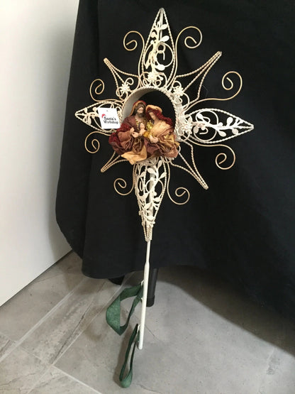 🎄 40cm Holy Family Christmas Tree Topper – Religious Nativity Ornament, Christian Christmas Tree Decoration & Holiday Home Decor ✨