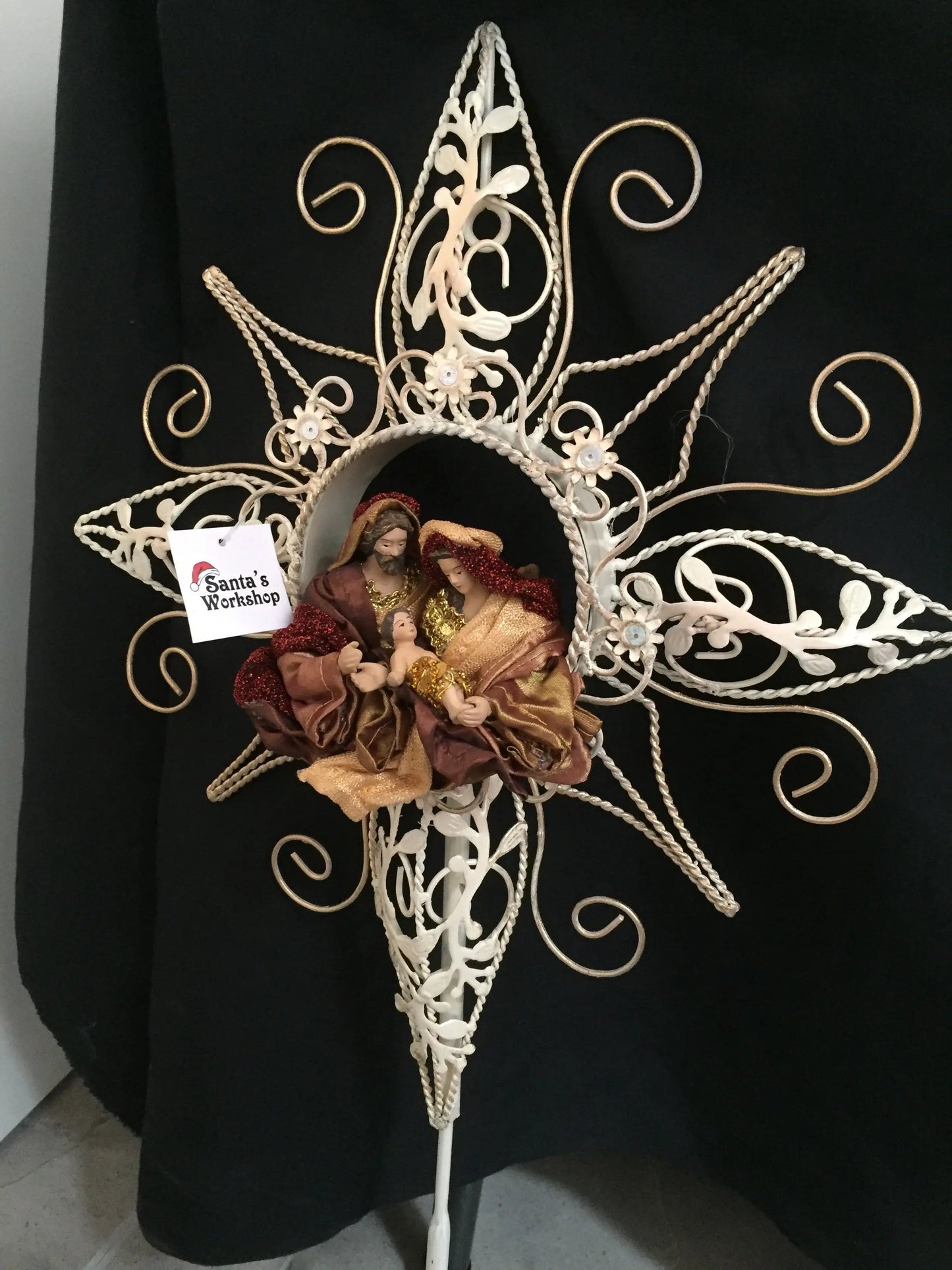 🎄 40cm Holy Family Christmas Tree Topper – Religious Nativity Ornament, Christian Christmas Tree Decoration & Holiday Home Decor ✨
