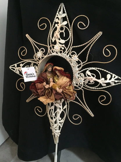 🎄 40cm Holy Family Christmas Tree Topper – Religious Nativity Ornament, Christian Christmas Tree Decoration & Holiday Home Decor ✨