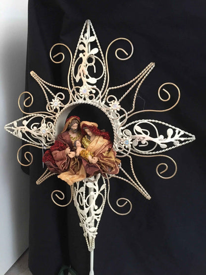 🎄 40cm Holy Family Christmas Tree Topper – Religious Nativity Ornament, Christian Christmas Tree Decoration & Holiday Home Decor ✨