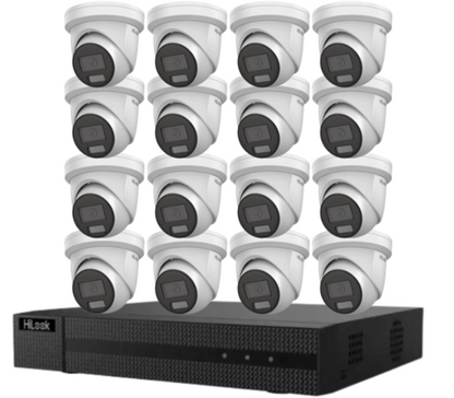 HiLook IPC-T282H-MU  (REPLACED BY T381H)  8MP AI Fixed Turret Network CCTV Camera 4K Kit – Up to 16 Cameras + 16CH PoE 4K Recorder + HDD