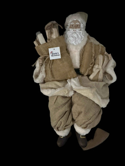 17.75” Sitting on shelf Santa Claus approx 50 cm-Standing Santa Claus Christmas Ornament – Festive Holiday Decoration Figure for Home Décor